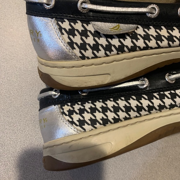 Sperry Black/Silver Angelfish Topsider Moccasin Shoes sz 8.5 M - Picture 7 of 7